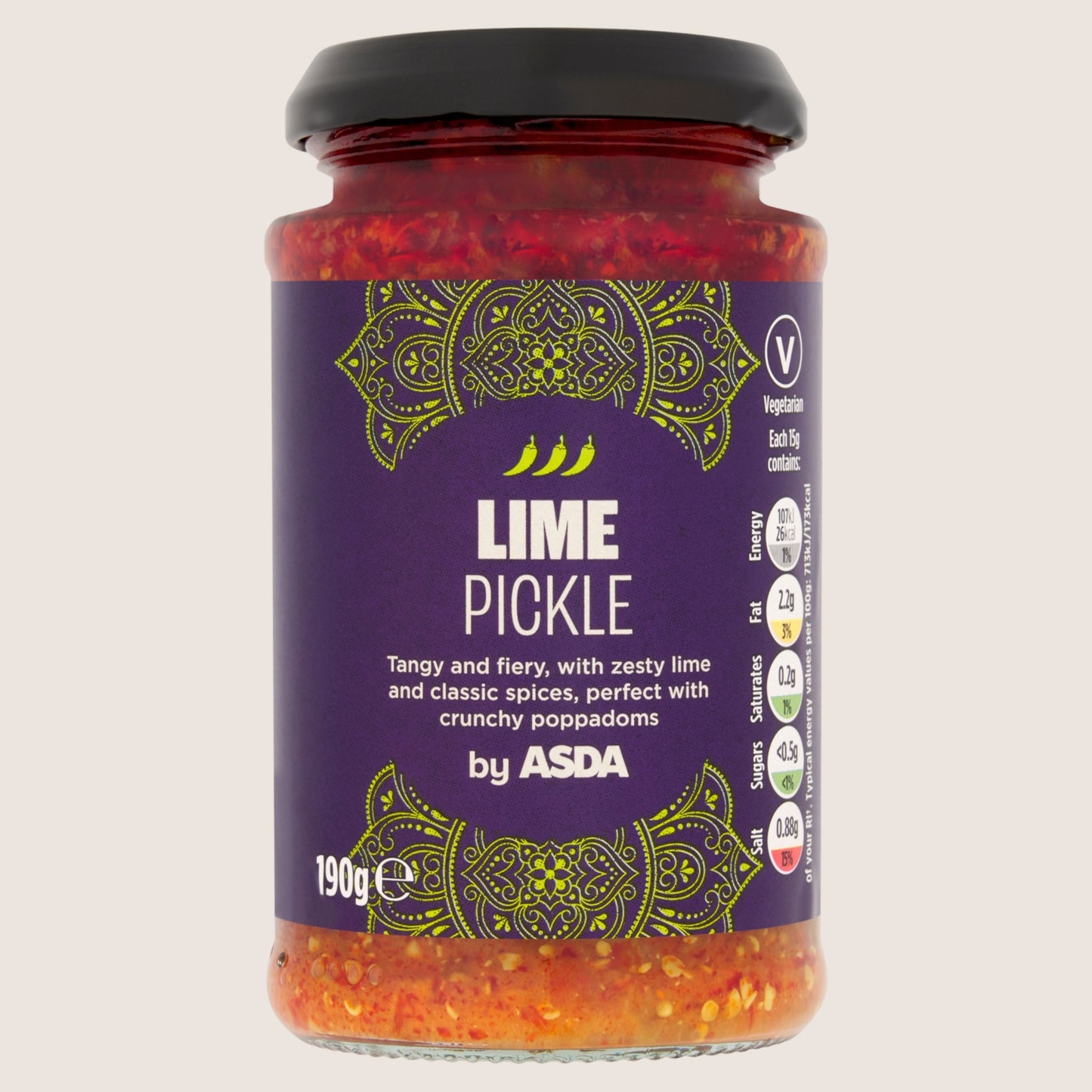 ASDA Lime Pickle No Artificial Additives 190g