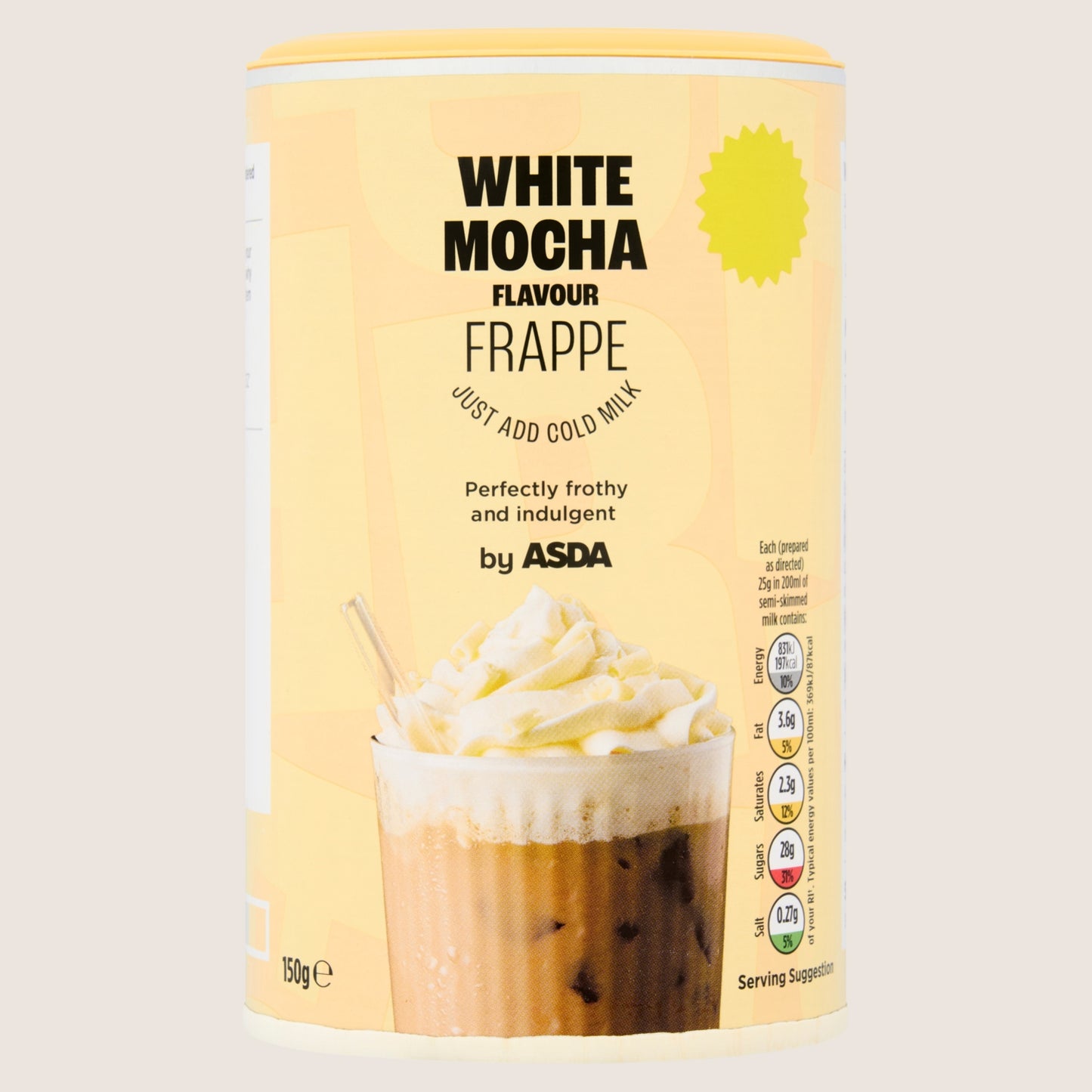 ASDA White Mocha Flavour Frappe No Artificial Additives 150g