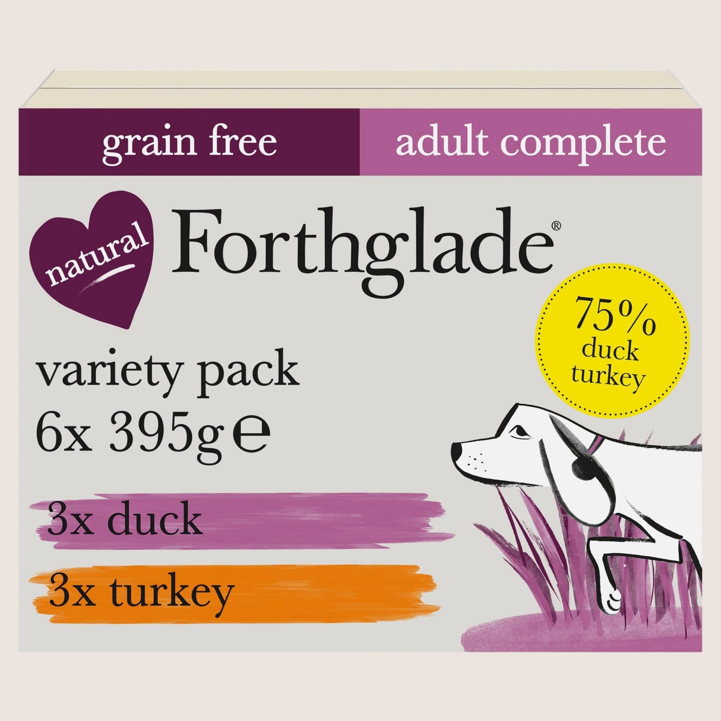 Forthglade Variety Pack Complete Meal Adult 1 Yr+ Hypoallergenic 6 x 395g
