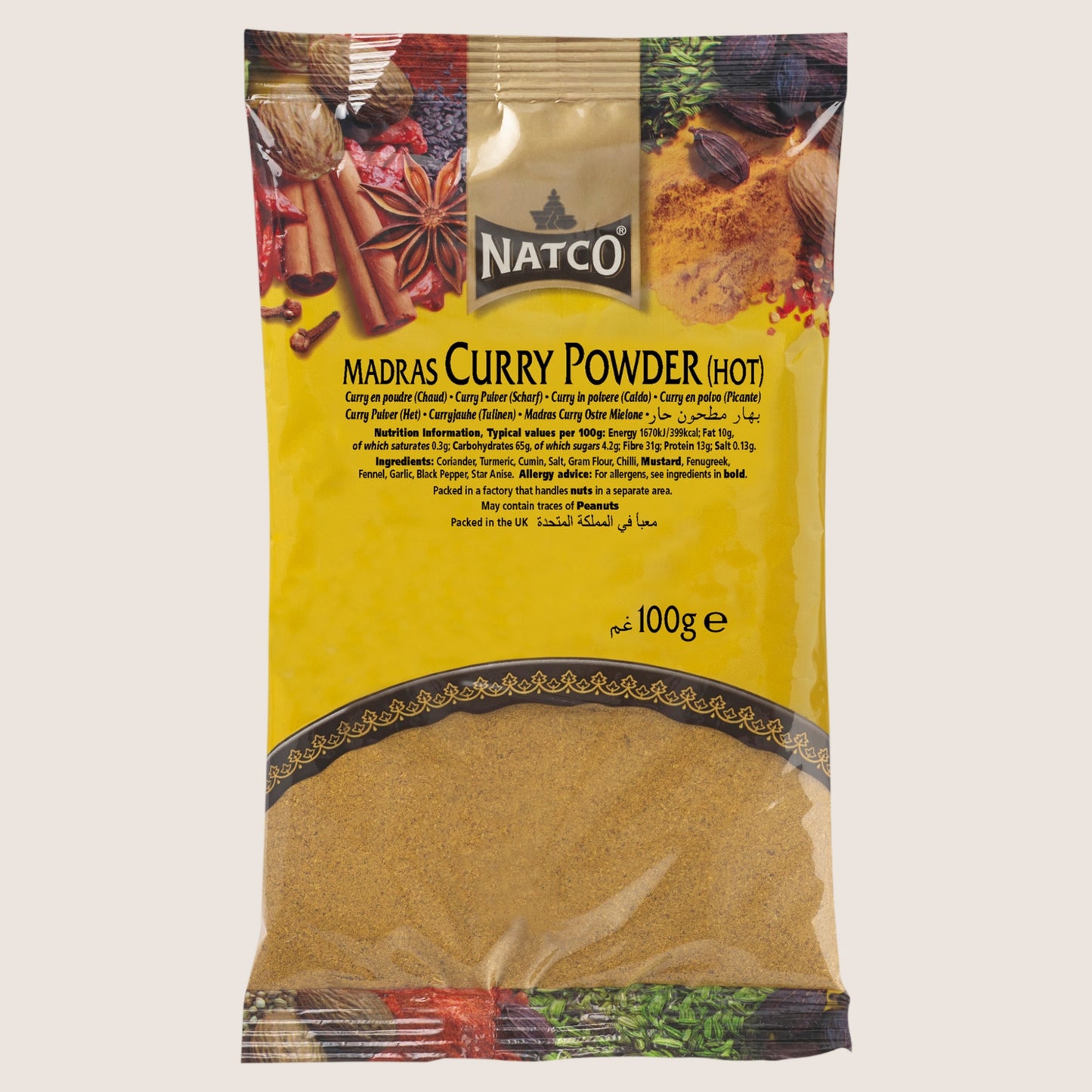 Natco Madras Curry Powder Hot No Artificial Additives 100g