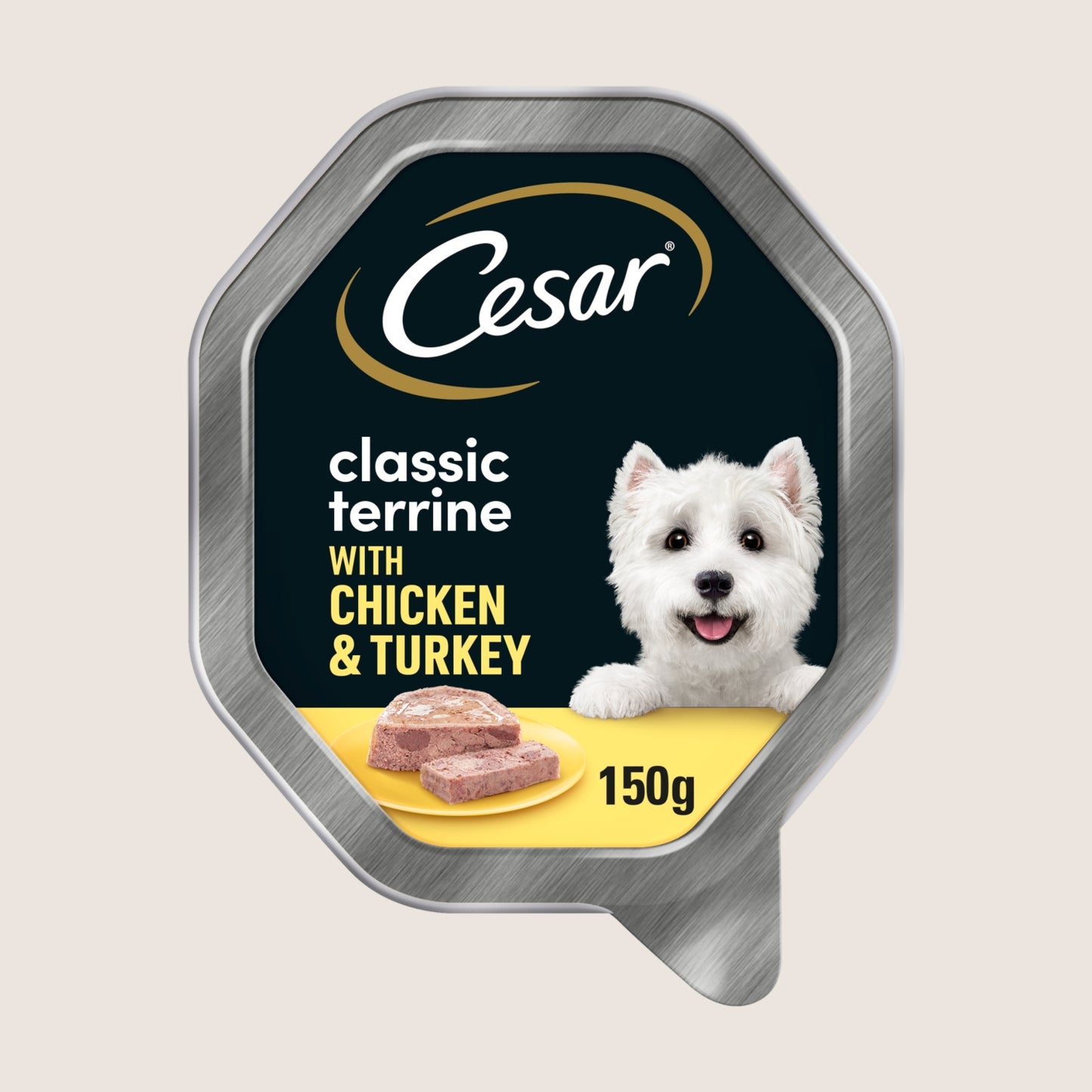Cesar Classic Terrine Wet Dog Food Tray Chicken & Turkey in Loaf Complete Nutrition 150g