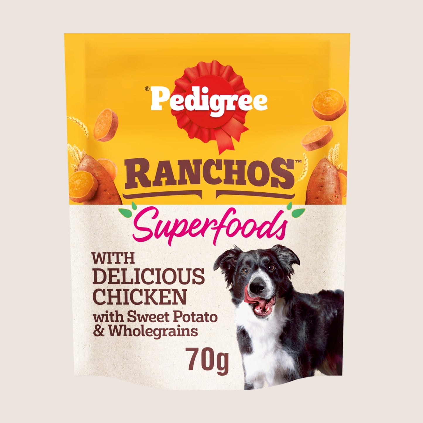 Pedigree PEDIGREERANCHOS™ SUPERFOOD Chicken Dog Treat Sweet Potato Wholegrain No Artificial Additives 70g