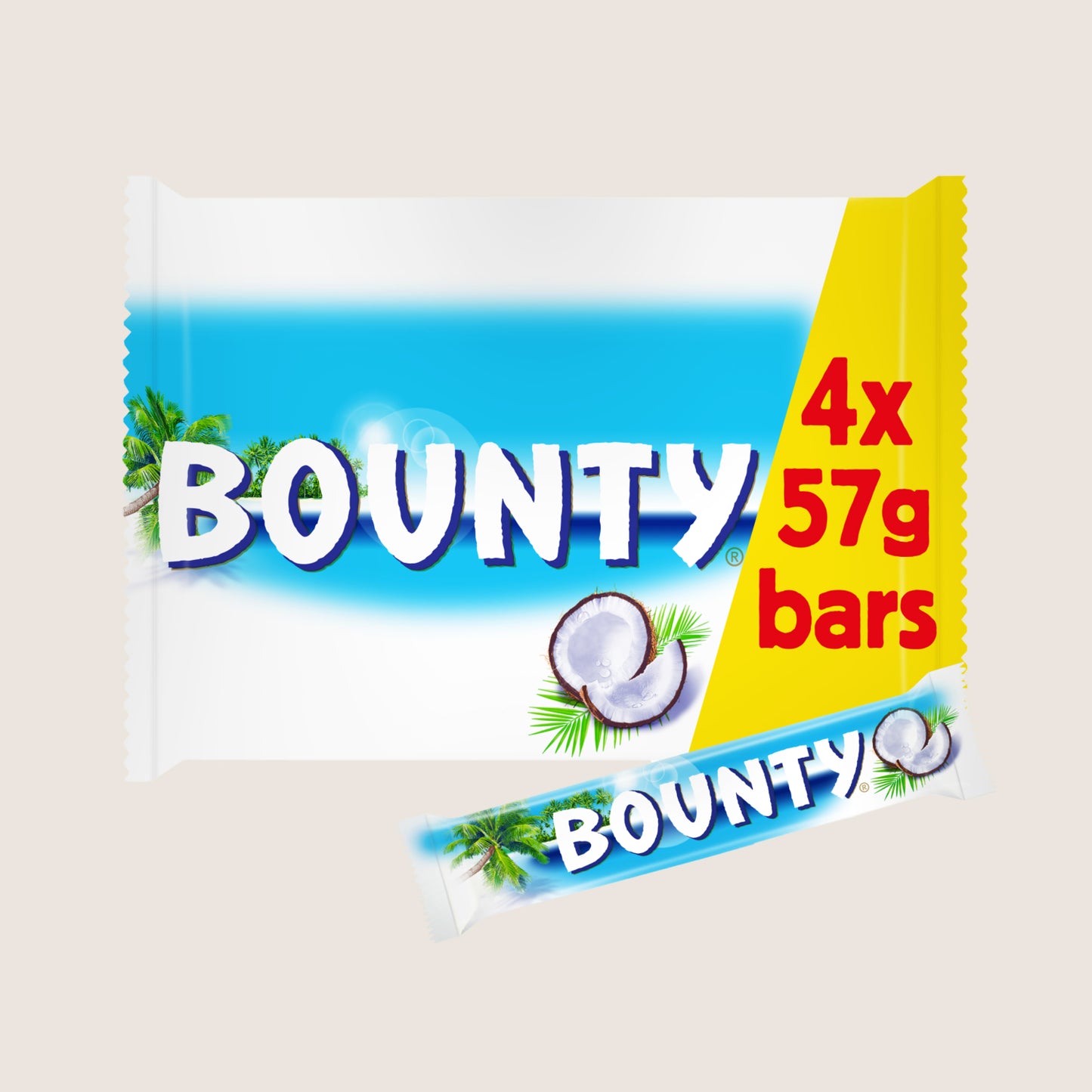 Bounty Coconut Chocolate Bar 4 Pack 4 x 57g