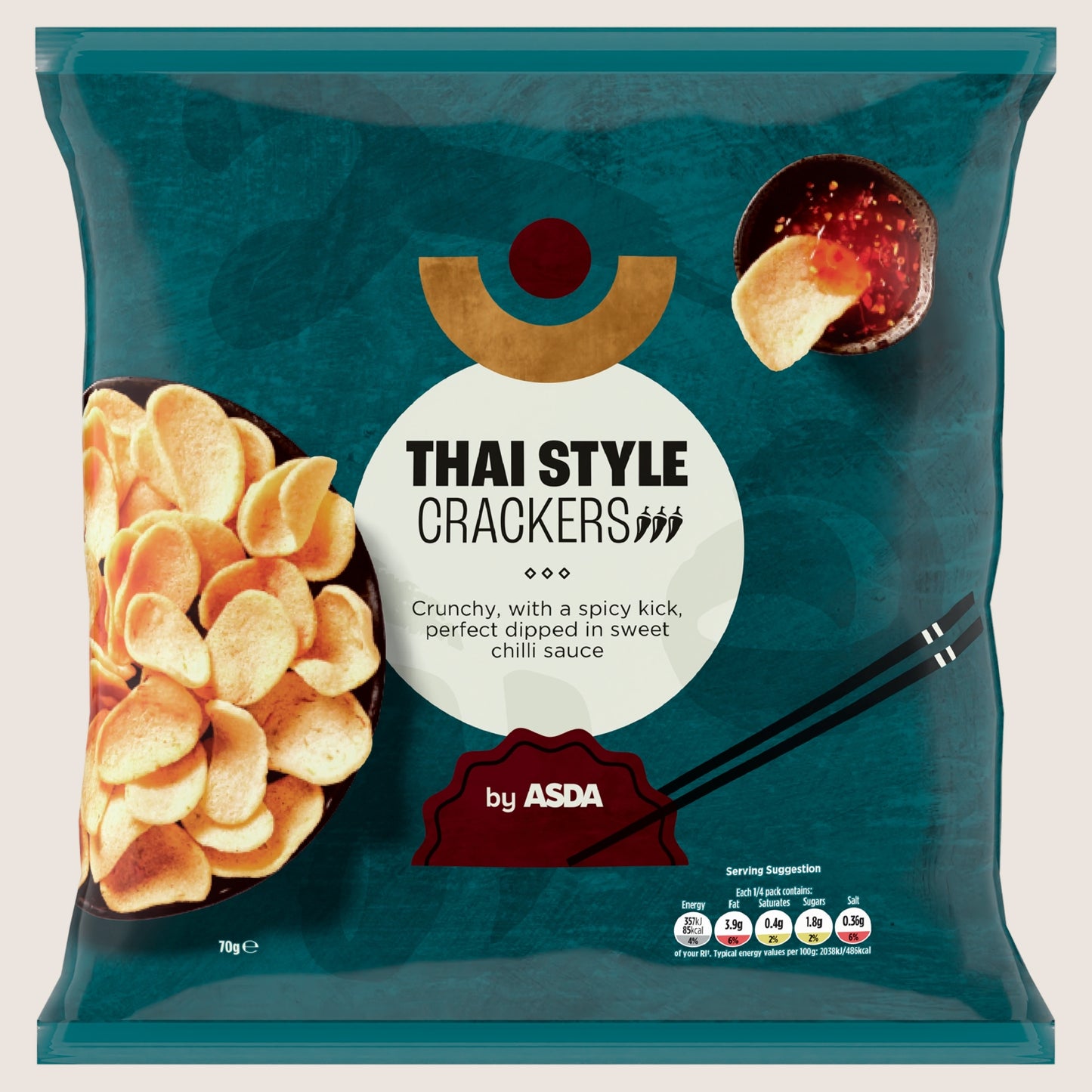 ASDA Thai Style Crackers No Artificial Additives 70g