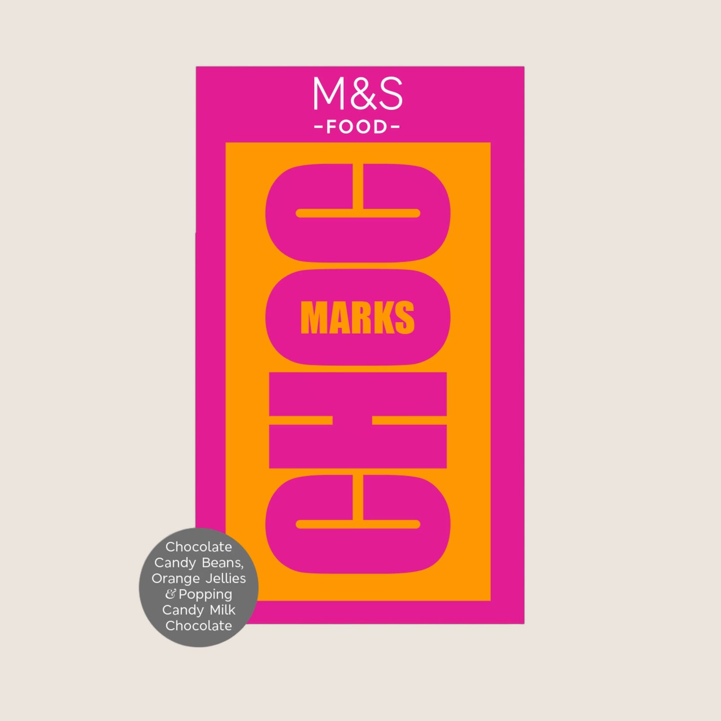 M&S Choc Marks Chocolate Candy Beans, Orange Jellies And Popping Candy Milk Chocolate 180 g
