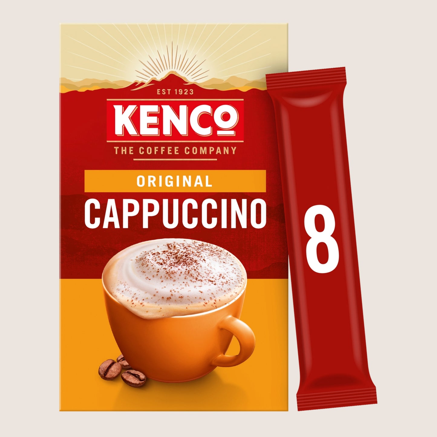Kenco Cappuccino Instant Coffee Sachets No Artificial Additives 8x14.8g