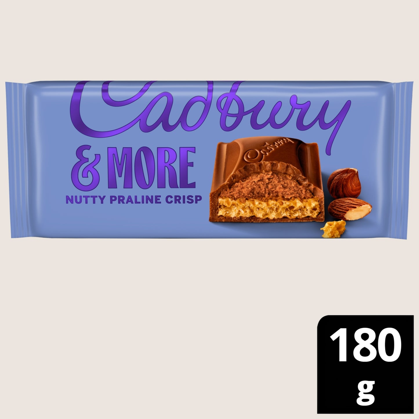 Cadbury &More Nutty Praline Crisp Chocolate Bar 180 g
