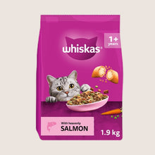 Whiskas 1+ Dry SALMON Cat Food No Artificial Additives 1.9kg