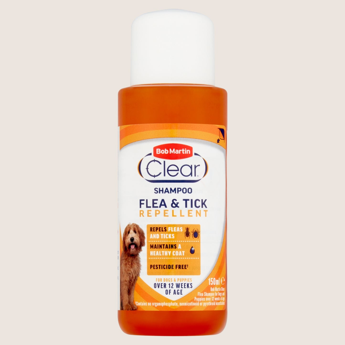 Bob Martin Clear Shampoo Flea & Tick Repellent for Dogs & Puppies 150ml
