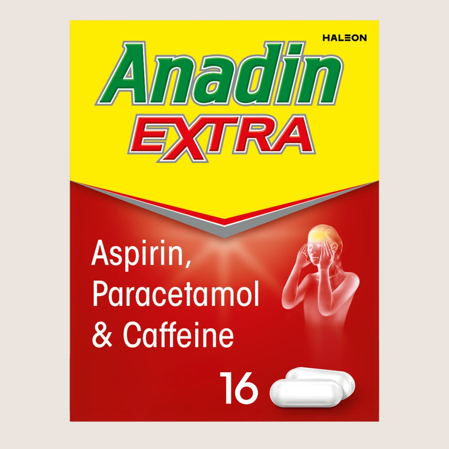 Anadin Extra Aspirin Paracetamol, & Caffeine Caplets, 16s Gentle Formula