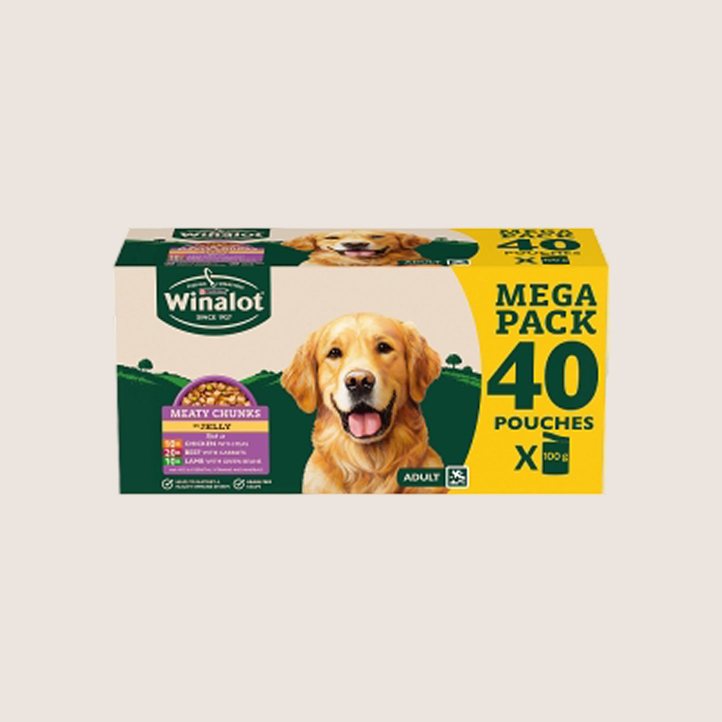 Winalot Meaty Chunks Mixed in Jelly Wet Dog Food Grain Free 40x100g