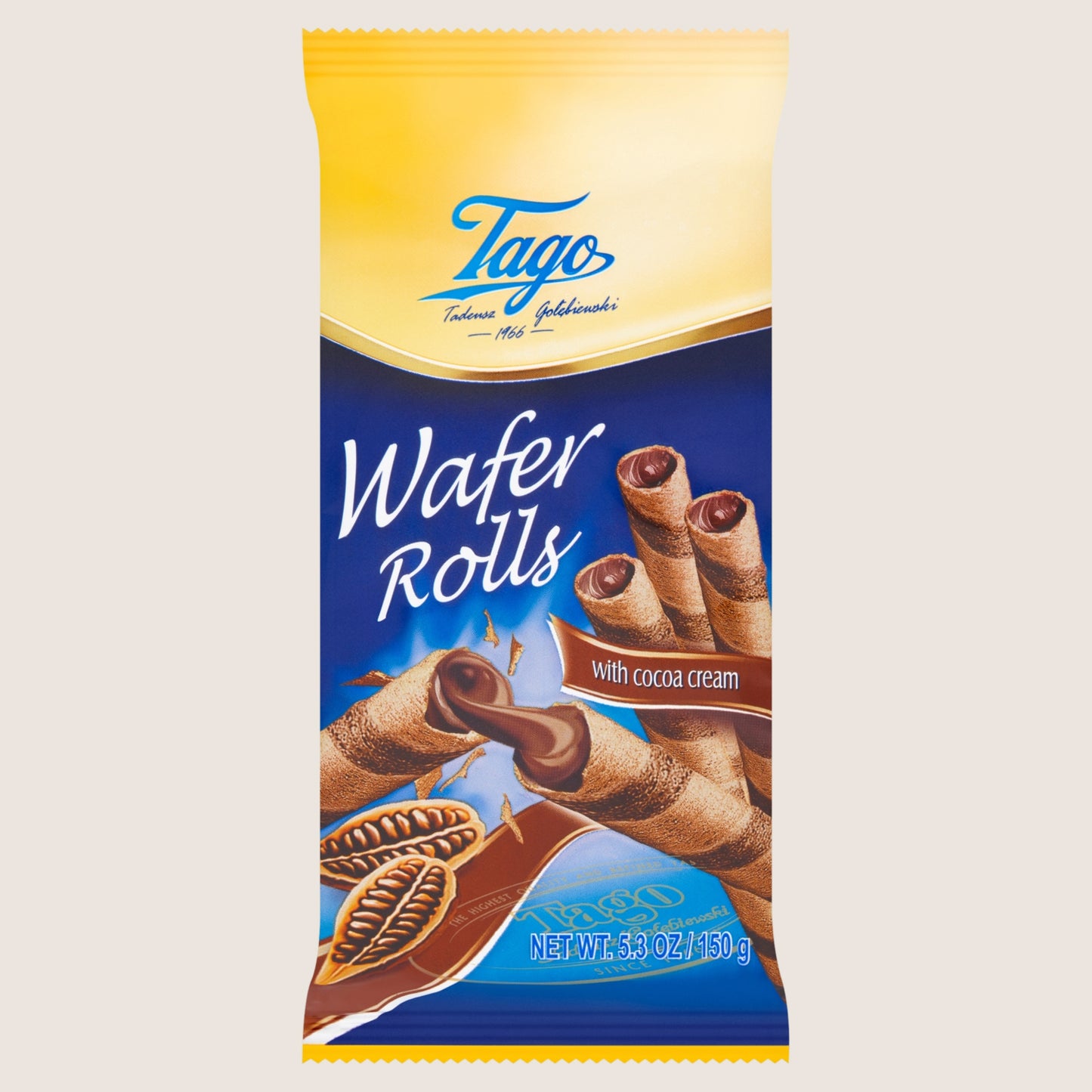 Tago Wafer Rolls with Cocoa Cream Free From Artificial Additives 150g