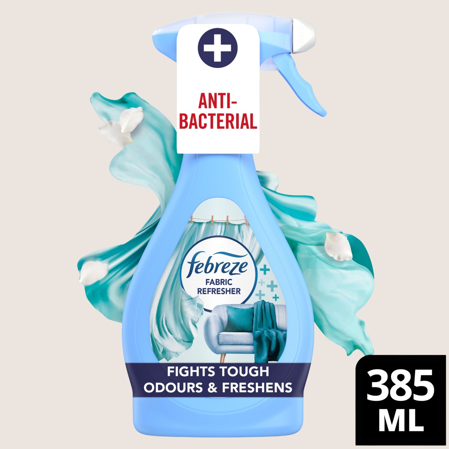 Febreze Antibacterial Fabric Freshener Fresh Linen 385ML