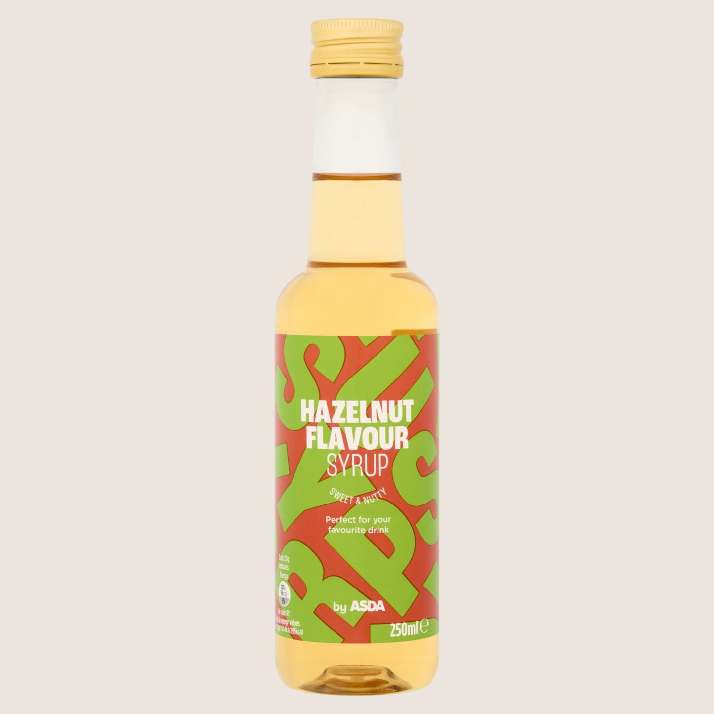 ASDA Hazelnut Flavour Syrup No Artificial Additives 250ml