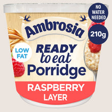 Ambrosia Ready to Eat Porridge Oat Cereal Pot Raspberry Layer Vitamin Fortified 210g