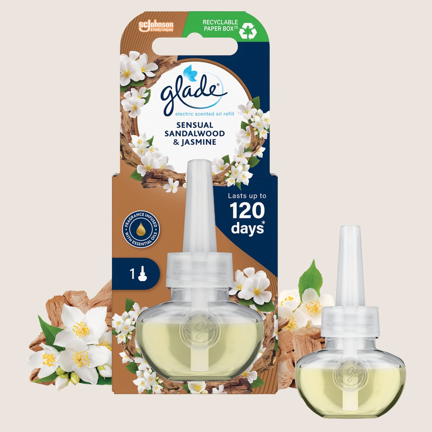 Glade Electric Scented Oil Plug In Refill Sandalwood & Jasmine 20ml