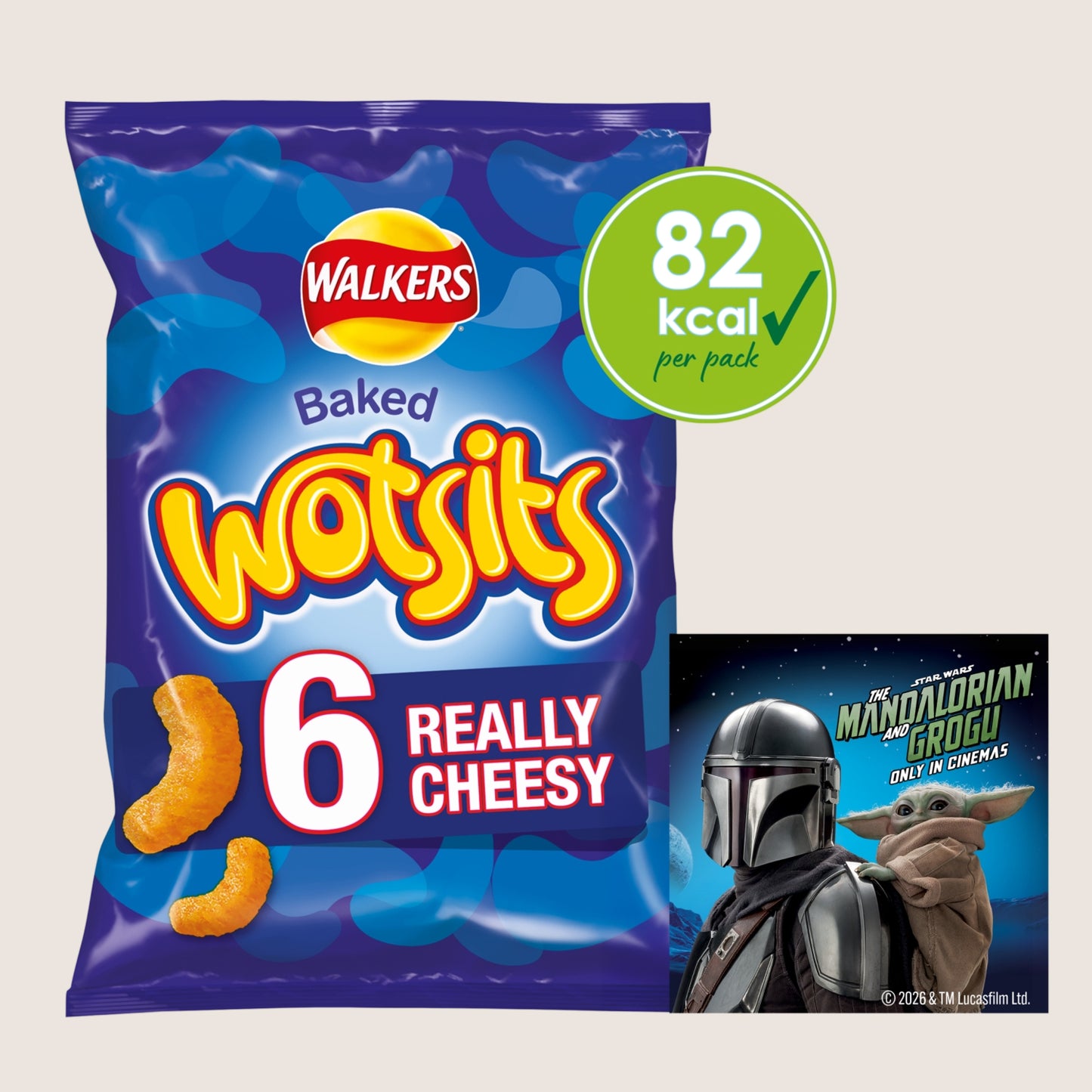 Walkers Wotsits Cheese Snacks Crisps No Artificial Additives 6x16.5g