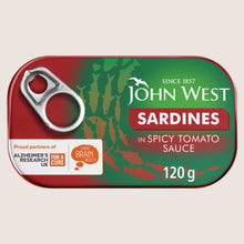 John West Sardines in Spicy Tomato Sauce Sun Ripened Tomatoes 120g
