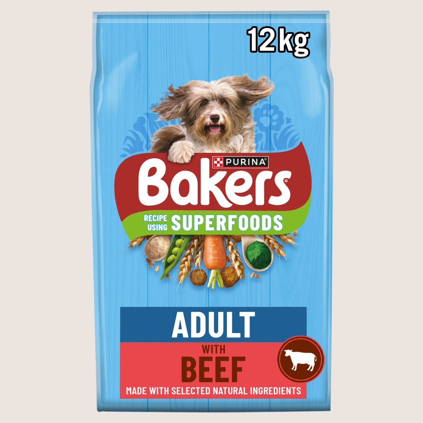 Bakers Superfoods Beef with Vegetables Dry Dog Food Complete Nutrition 12kg