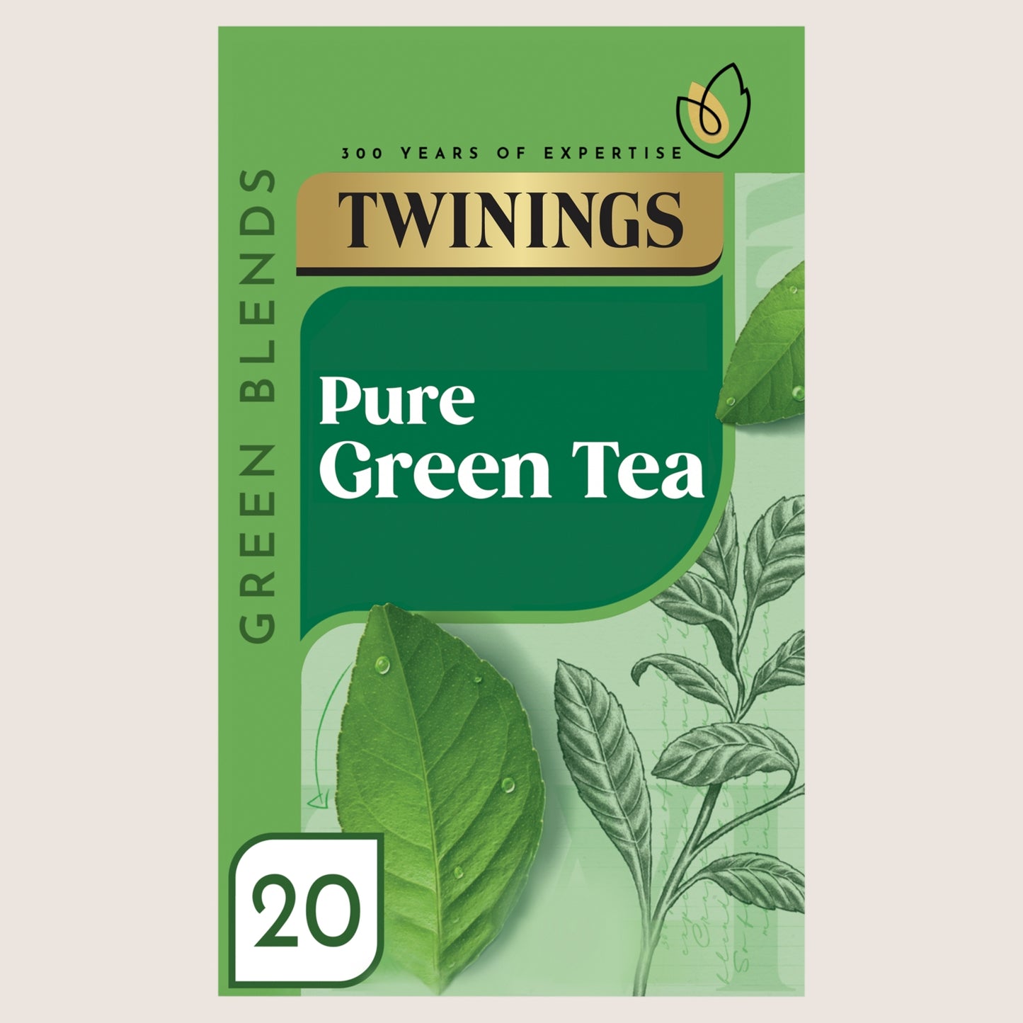 Twinings Pure Green Tea 20 Tea Bags No Artificial Additives 50g