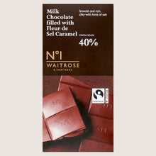 Waitrose No.1 Milk Chocolate filled with Fleur de Sel Caramel Pure Indulgence 90G
