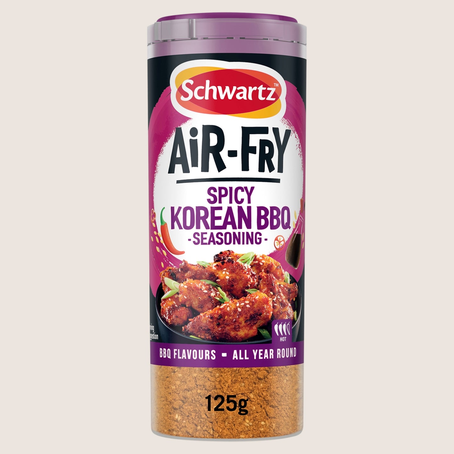 Schwartz Air Fryer Spicy Korean BBQ Seasoning Drum No Artificial Additives 125g