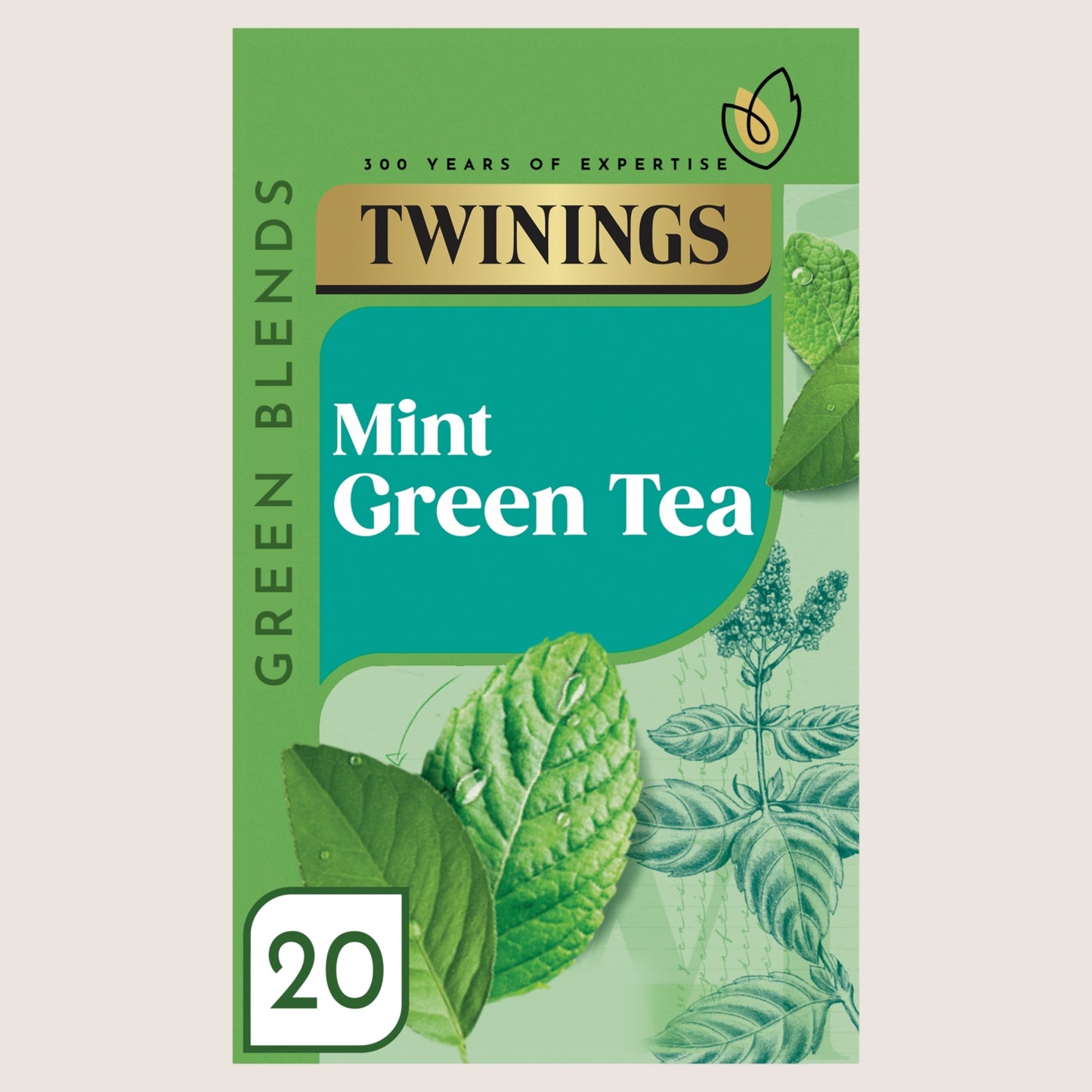 Twinings Mint Green Tea 20 Tea Bags No Artificial Additives 40g