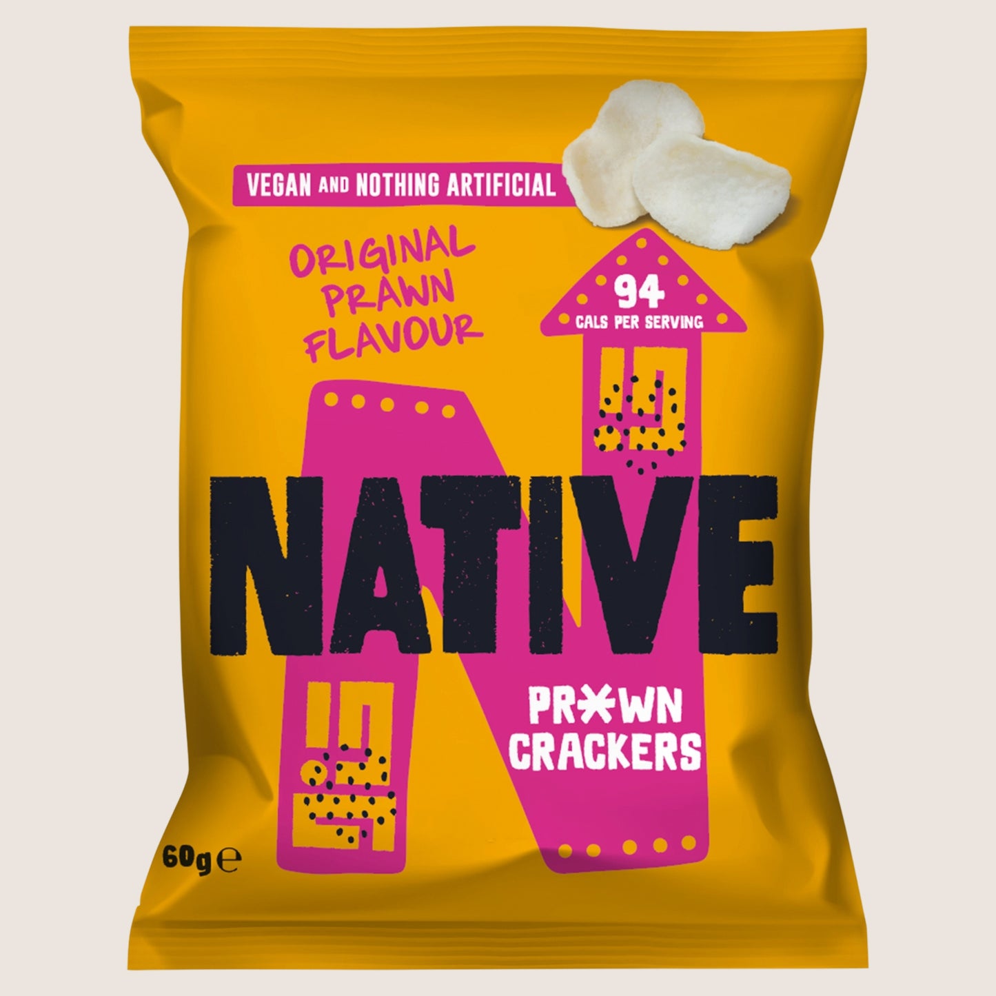 Native Prawn Crackers Original Prawn Flavour Vegan Friendly 60g
