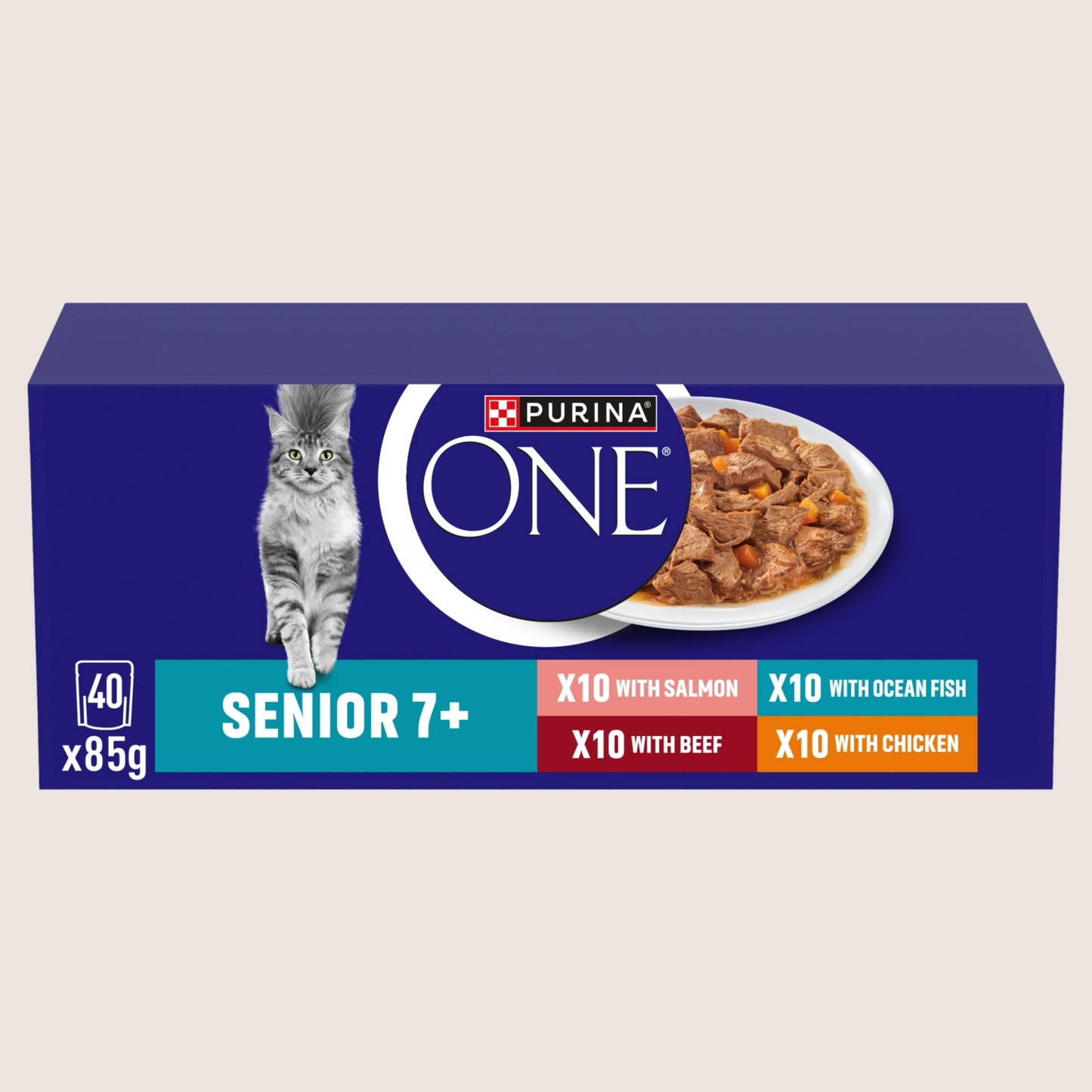 Purina ONE PURINA ONE Senior 7+ Mini Fillets Wet Cat Food Senior Formula 40x85g
