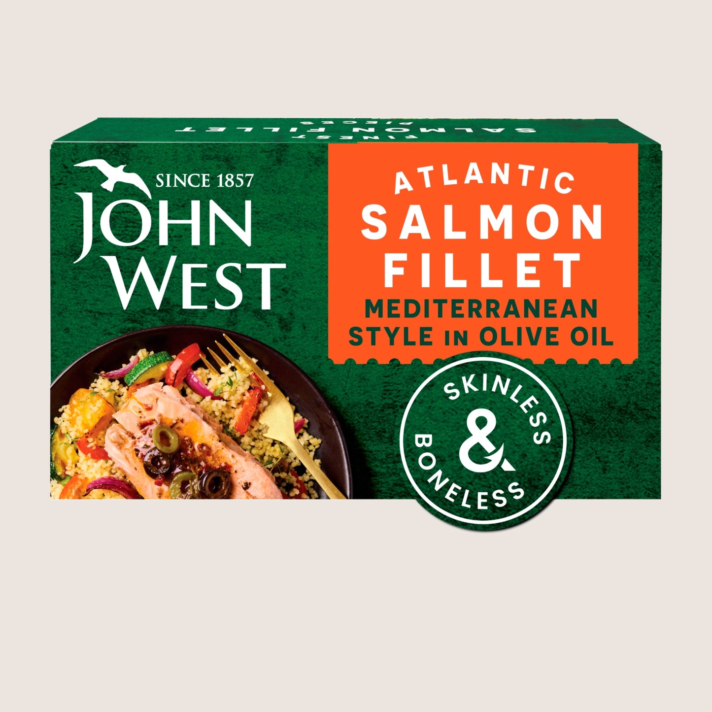 John West Atlantic Salmon Fillet Mediterranean Style in Olive Oil 115g