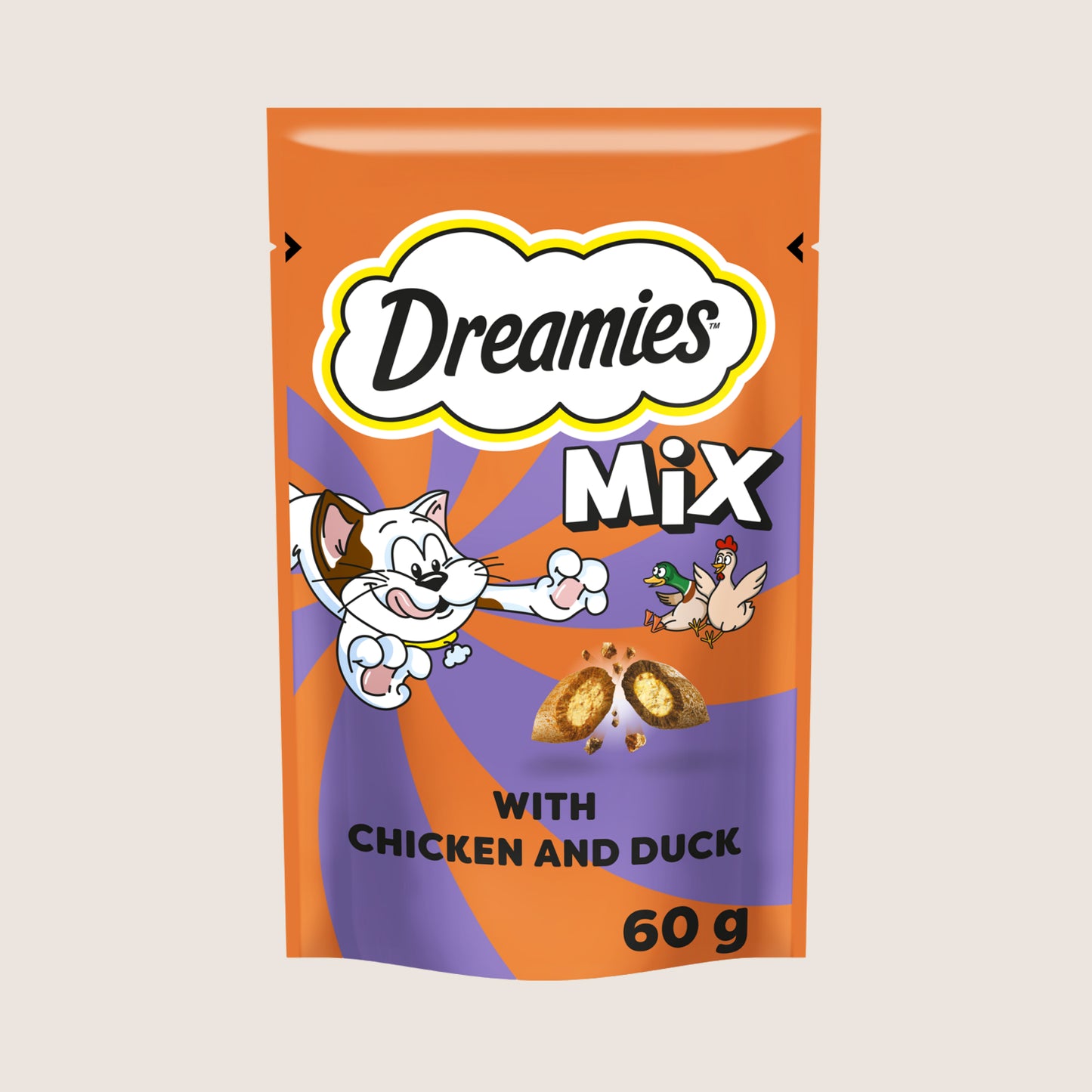 DREAMIES Cat Treat Biscuits With Chicken & Duck Flavour Nutritionally Complete 60g