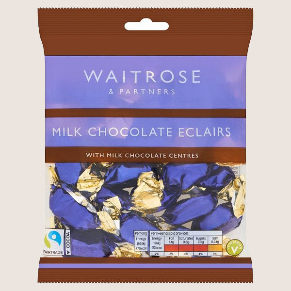 Waitrose Milk Chocolate Eclairs Pure Indulgence 170G