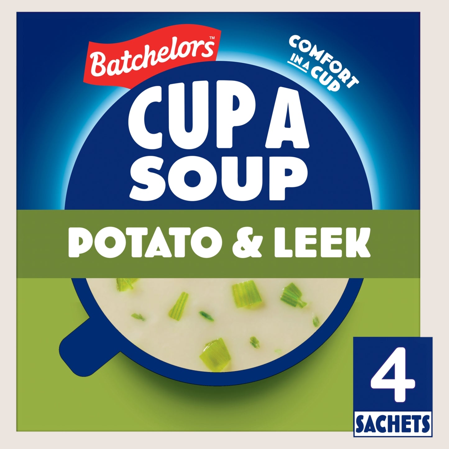 Batchelors Cup a Soup Potato & Leek 4 Instant Soup Sachets No Artificial Additives 107g