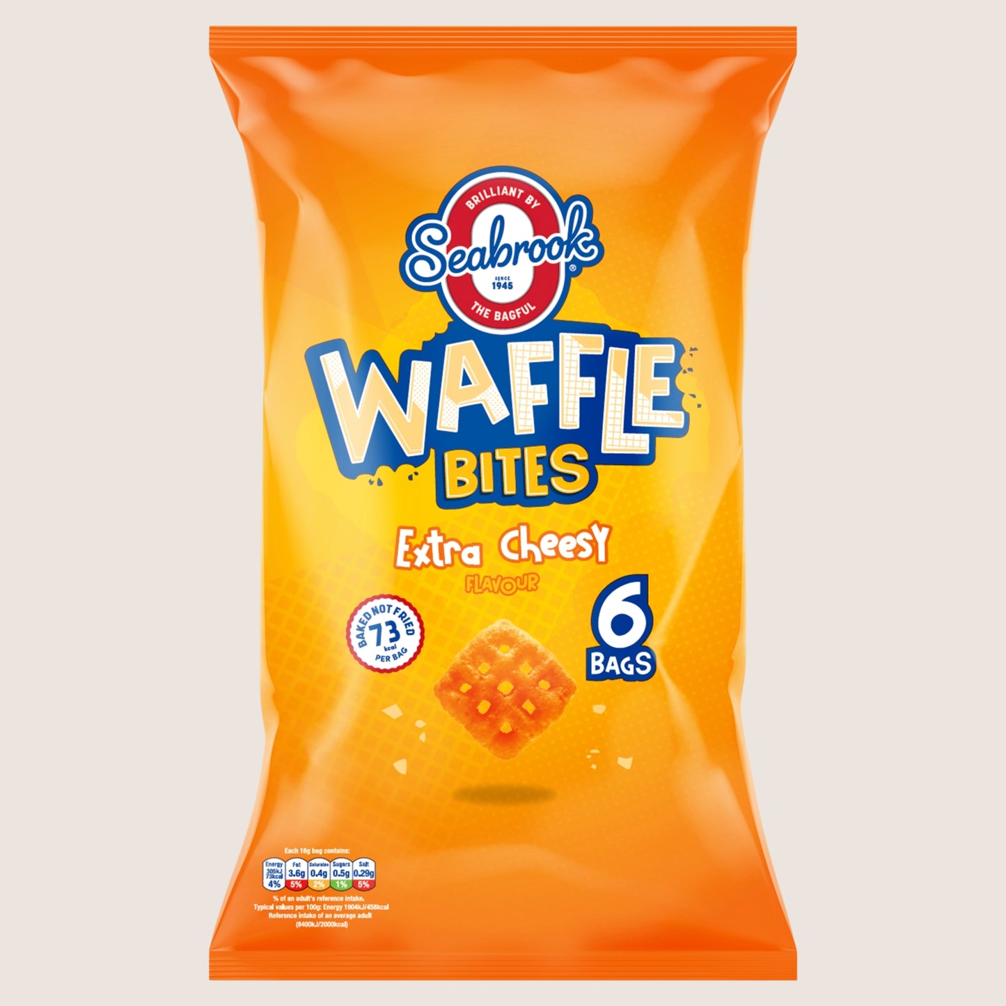 Seabrook Extra Cheesy Flavour Waffle Bites Gluten Free 6 x 16g