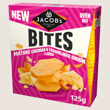 Jacob's Bites Mature Cheddar & Onion Crackers Free From Artificial Additives 125g