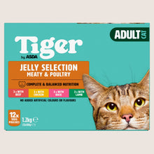 Tiger by ASDA Tiger Jelly Selection Meaty & Poultry Nutritionally Complete 12 x 100g