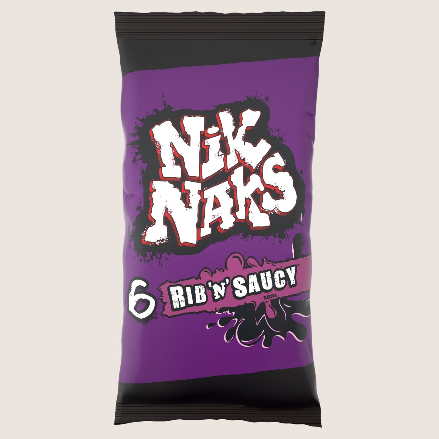 Nik Naks Rib 'N' Saucy Crisps No Artificial Additives 6 Pack