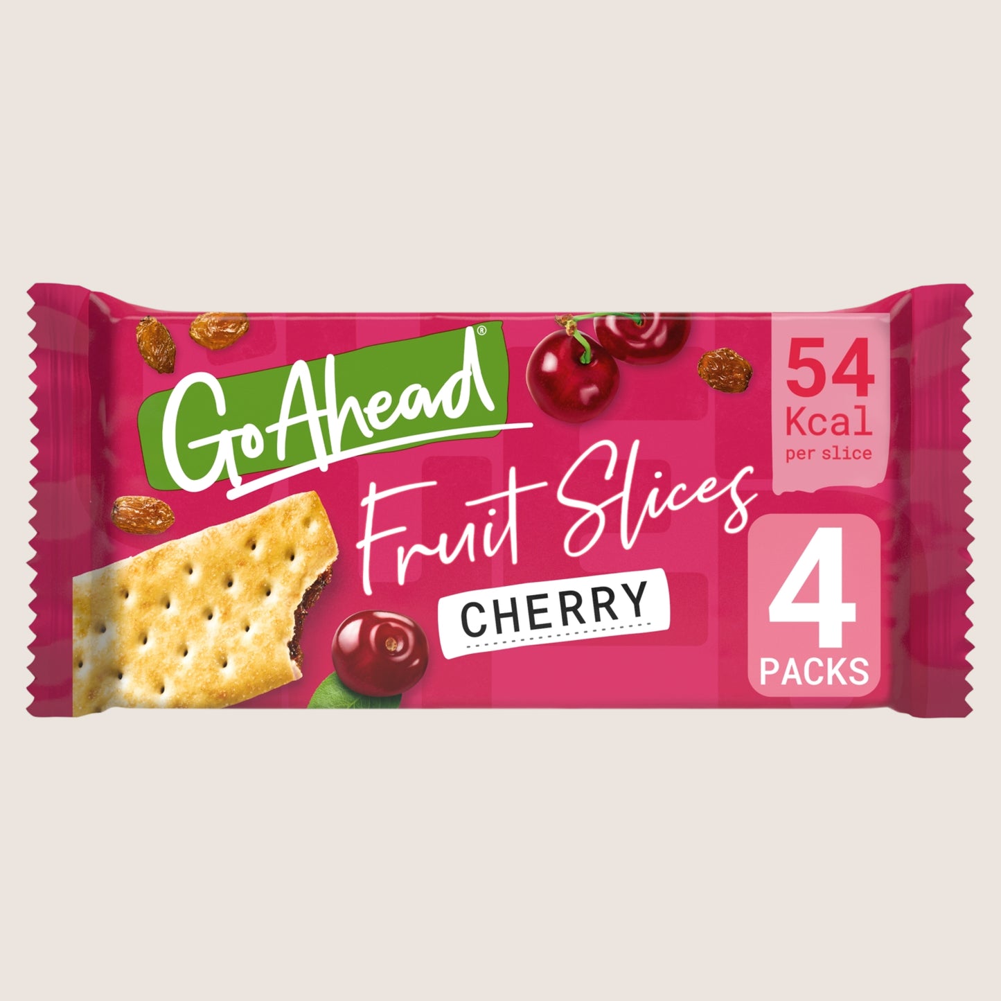 Go Ahead Cherry Crispy Fruit Slices Snack Bars Vitamin Fortified Multipack 4 x 43., 174.6g