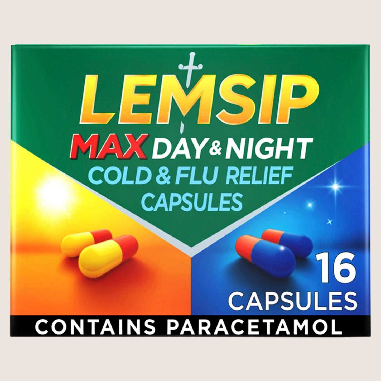 Lemsip Max Day & Night Cold & Flu Relief Capsules 16 Capsules