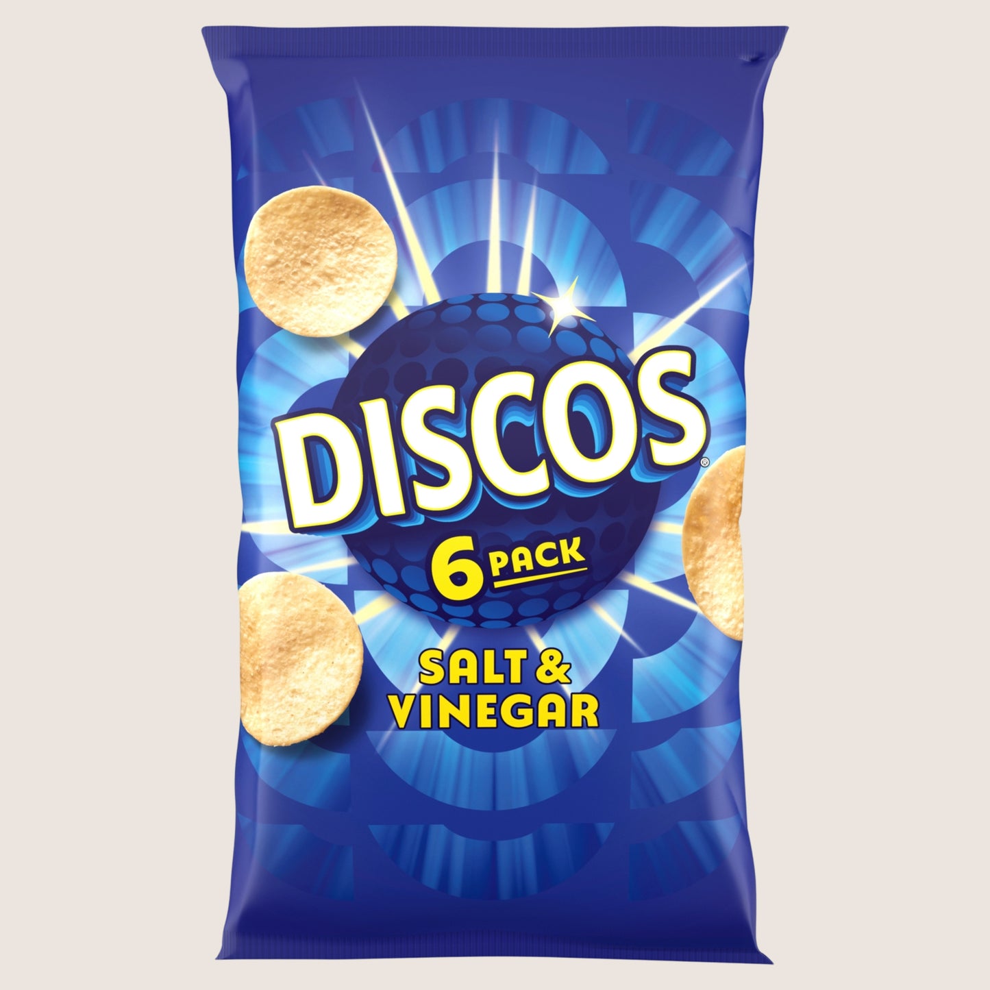 Discos Salt & Vinegar Crisps No Artificial Additives 6 Pack
