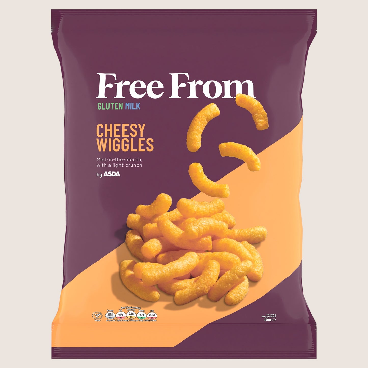 ASDA Free From Free From by Cheesy Wiggles No Artificial Additives 150g