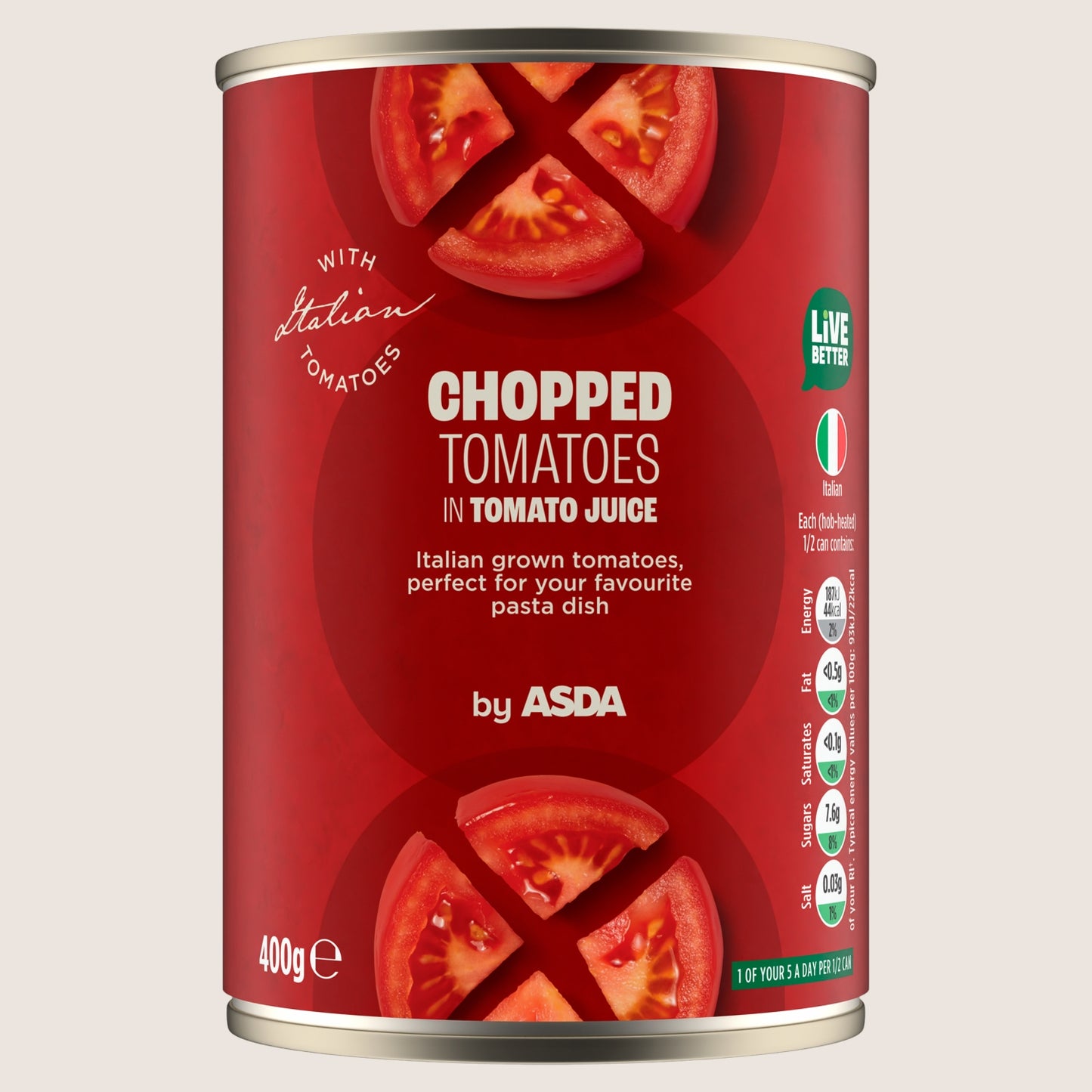 ASDA Chopped Tomatoes Sun Ripened Tomatoes 400g