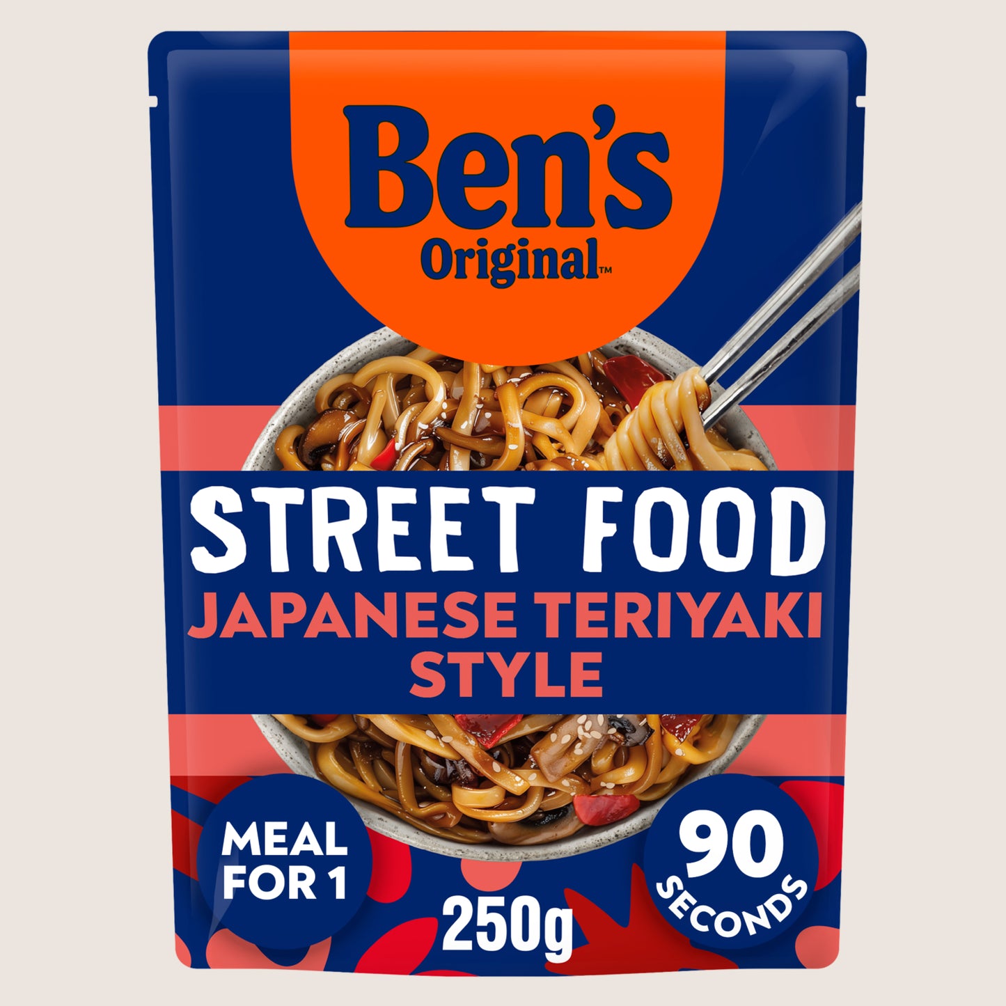 Ben's Original Bens Original Street Food Japanese Teriyaki Sauce Microwave Instant Noodles Meal No Artificial Additives 250g