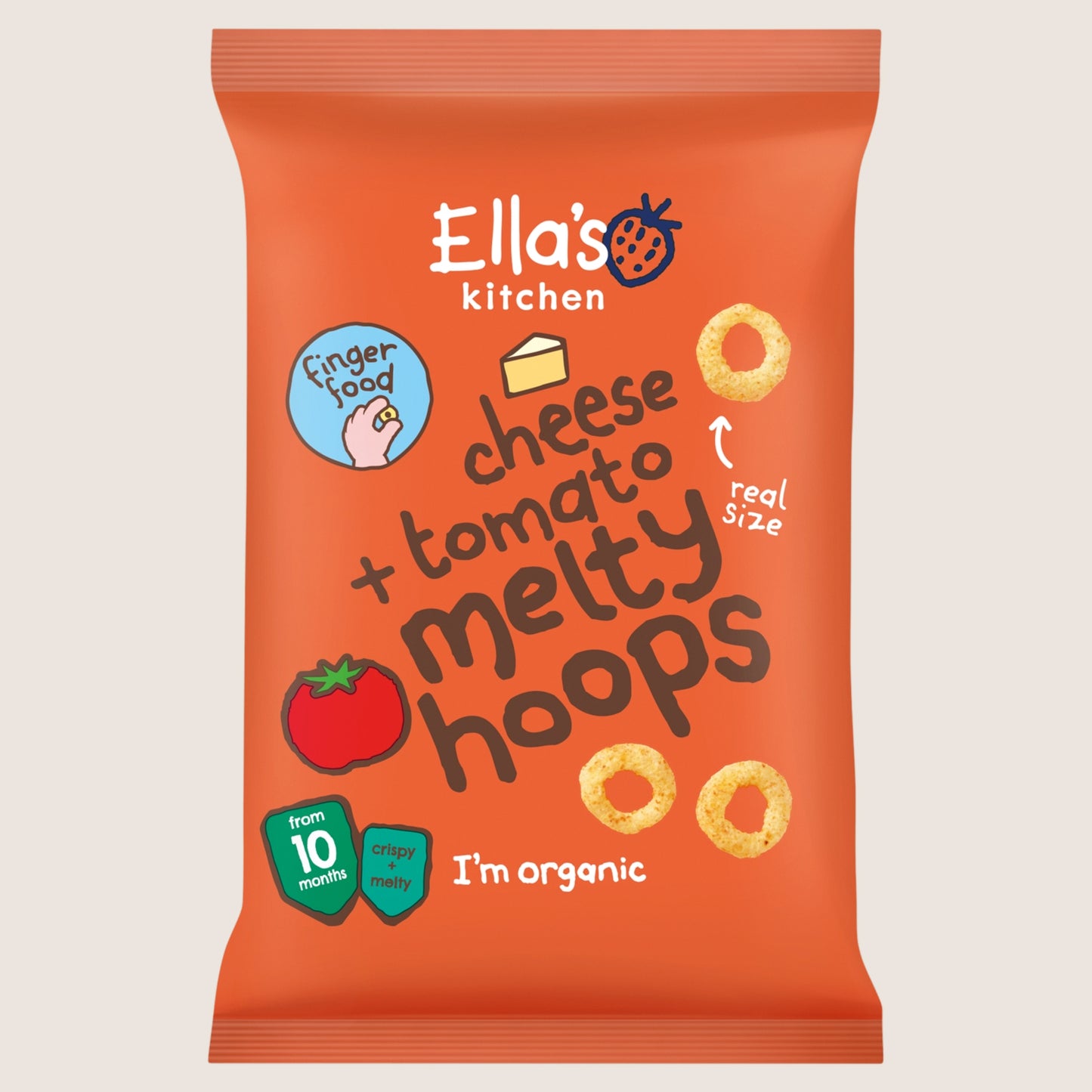 Ella's Kitchen Cheese + Tomato Melty Hoops from 10 Months Gentle Formula 20g