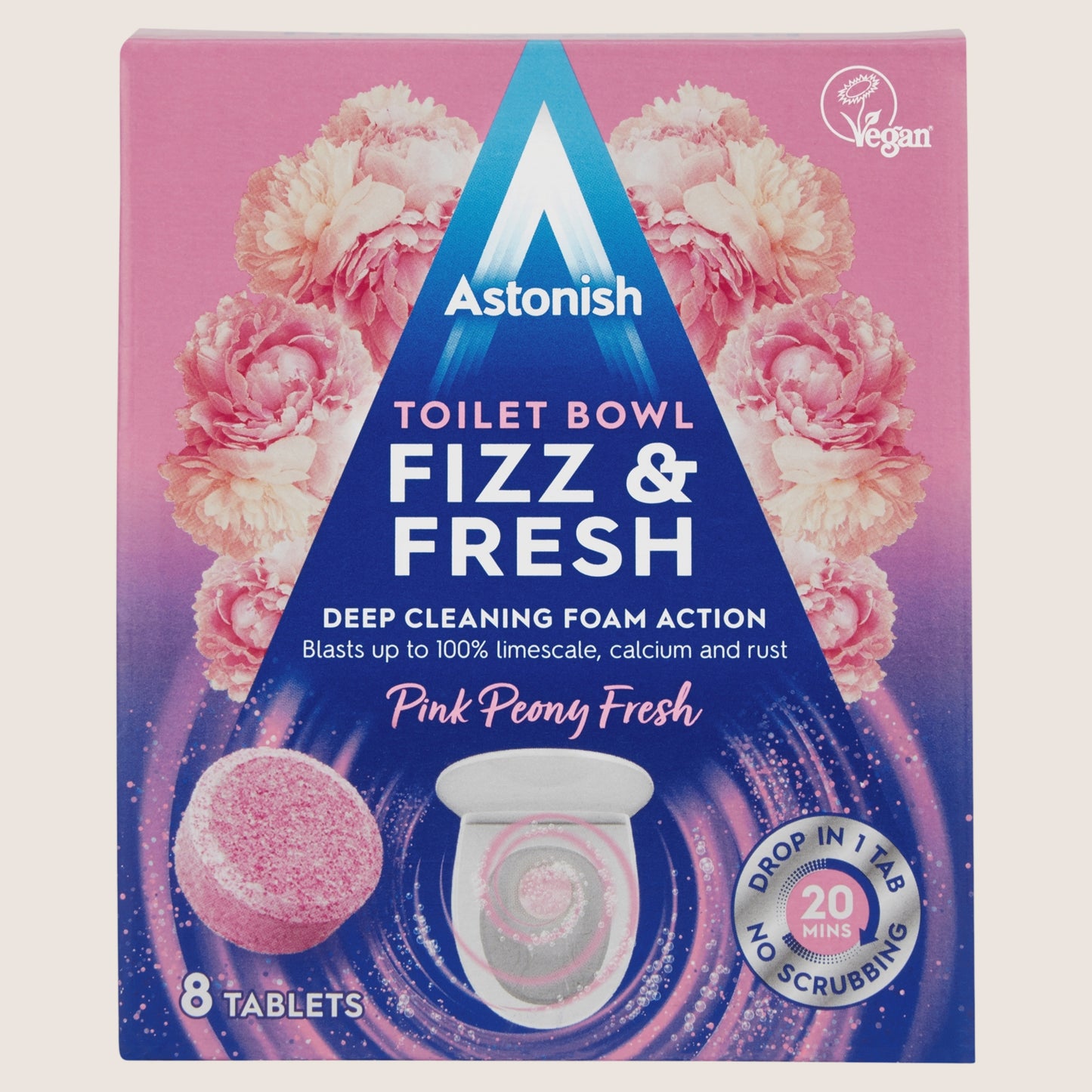Astonish Toilet Bowl Fizz & Fresh Pink Peony Fresh Tablets 8 x () 25g