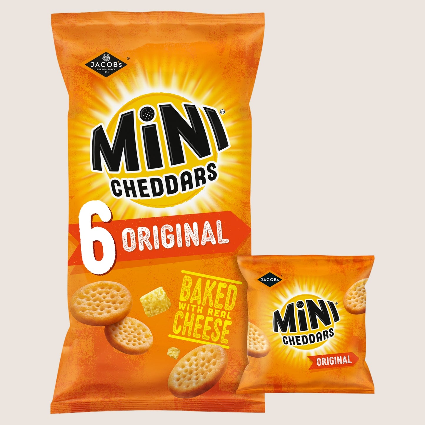 Jacob's Mini Cheddars Original Multipacks No Artificial Additives 6x23g