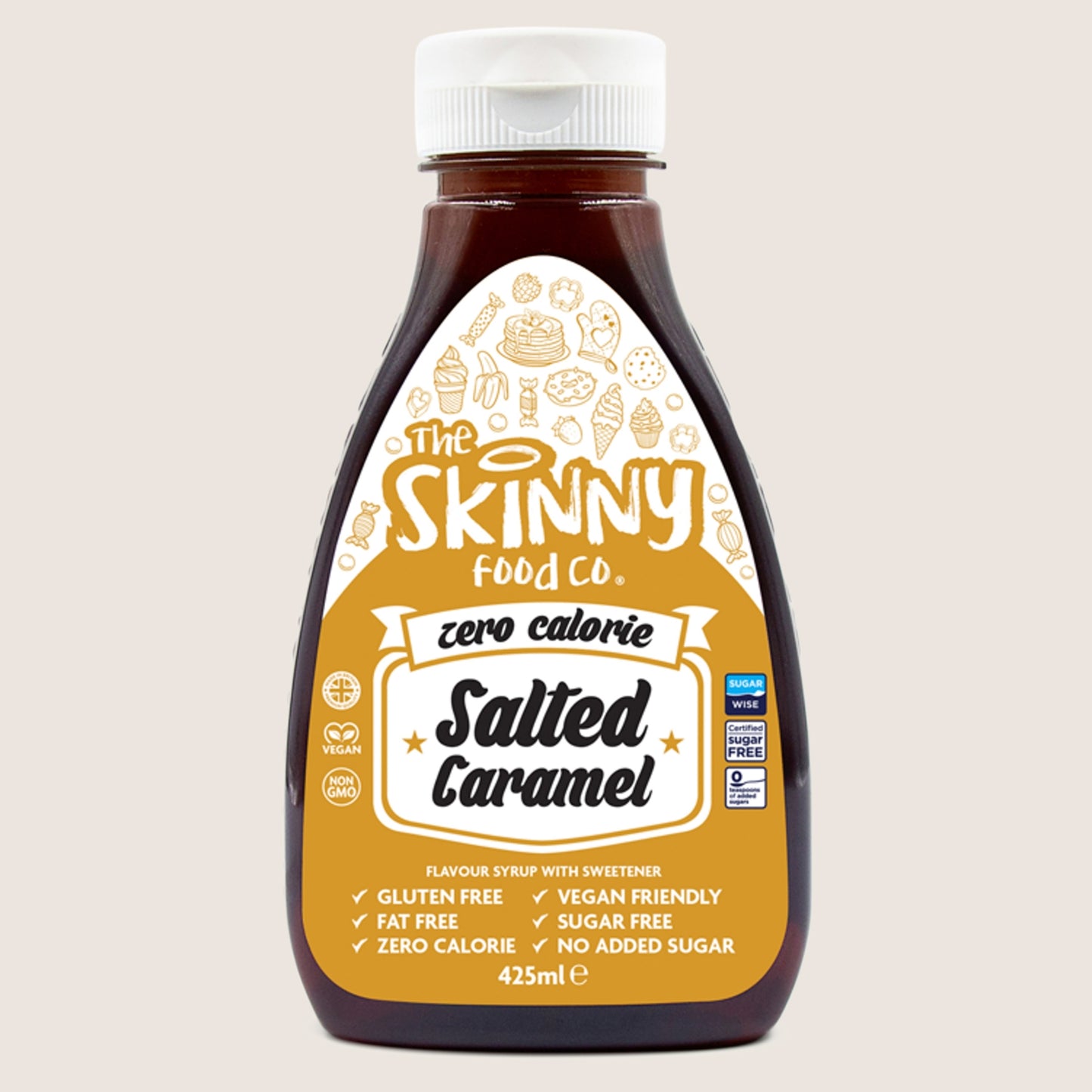 The Skinny Food Co. Salted Caramel Flavour Syrup with Sweetener Gluten Free 425ml