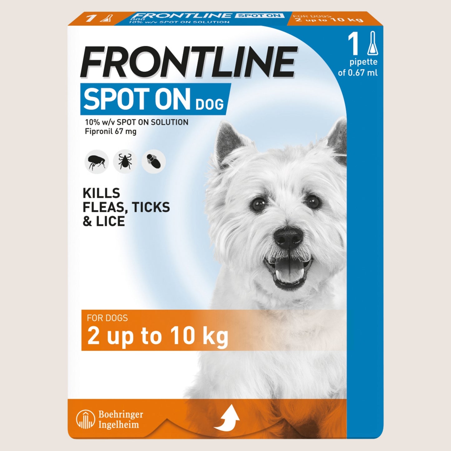 Frontline Spot On Flea & Tick Treatment For Small Dogs 2 Nutritionally Complete 10kg