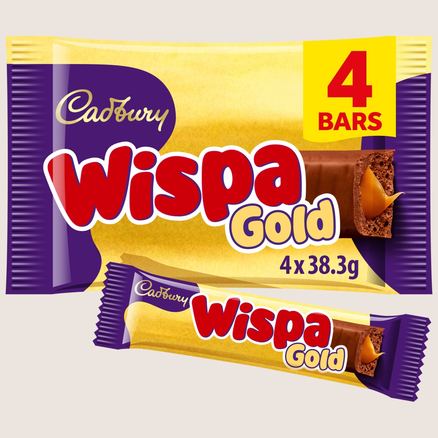 Cadbury Wispa Gold Chocolate Bar 4 Pack 4 x 38.3g