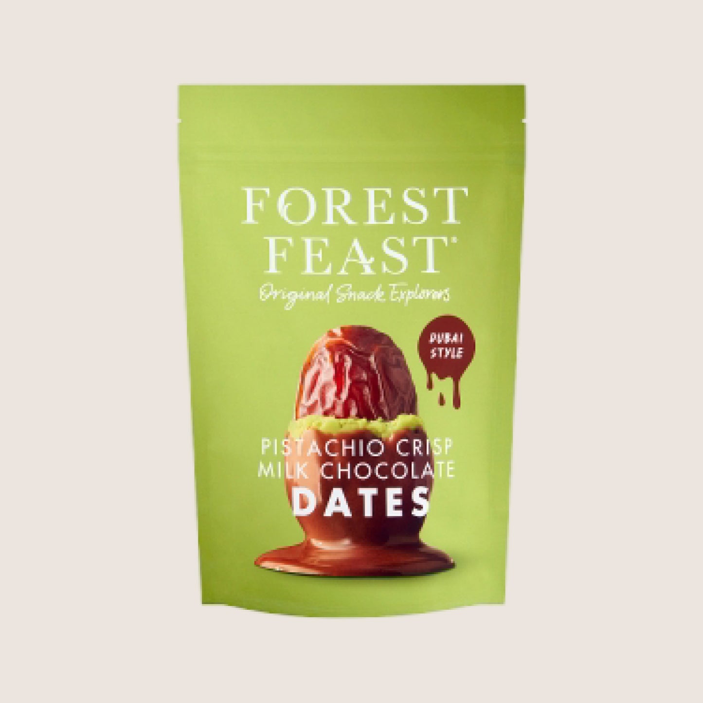 Forest Feast Dubai Style Pistachio Crisp Milk Chocolate Dates 120g